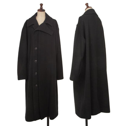 Y's 24AW Wool Mossa Left Lapel Coat Black Size 1