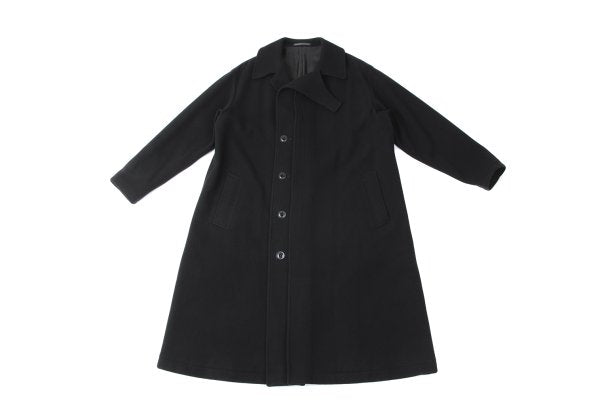 Y's 24AW Wool Mossa Left Lapel Coat Black Size 1