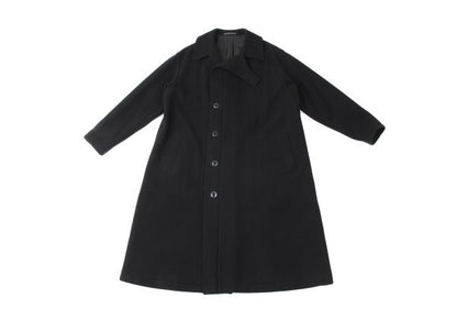 Y's 24AW Wool Mossa Left Lapel Coat Black Size 1