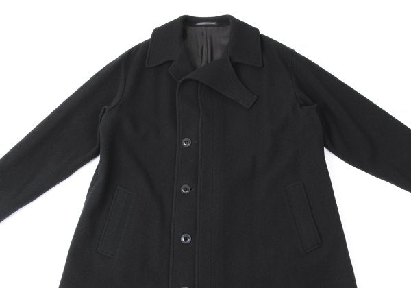 Y's 24AW Wool Mossa Left Lapel Coat Black Size 1