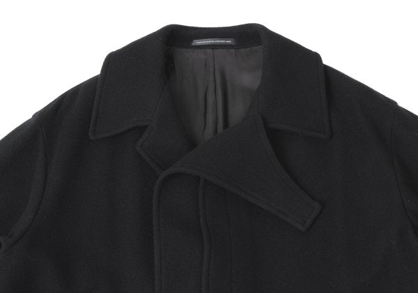 Y's 24AW Wool Mossa Left Lapel Coat Black Size 1