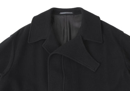 Y's 24AW Wool Mossa Left Lapel Coat Black Size 1