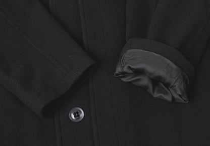Y's 24AW Wool Mossa Left Lapel Coat Black Size 1