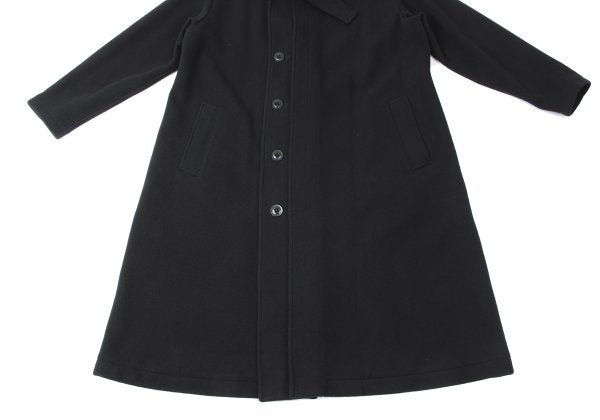 Y's 24AW Wool Mossa Left Lapel Coat Black Size 1