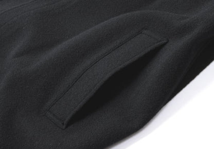 Y's 24AW Wool Mossa Left Lapel Coat Black Size 1