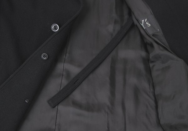 Y's 24AW Wool Mossa Left Lapel Coat Black Size 1