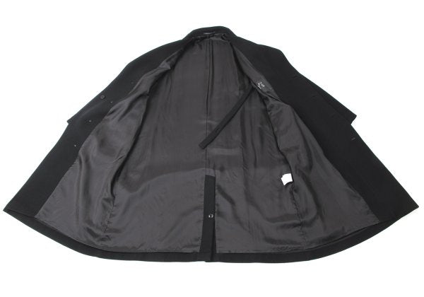 Y's 24AW Wool Mossa Left Lapel Coat Black Size 1