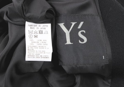 Y's 24AW Wool Mossa Left Lapel Coat Black Size 1