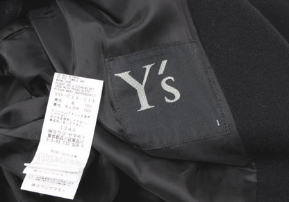 Y's 24AW Wool Mossa Left Lapel Coat Black Size 1