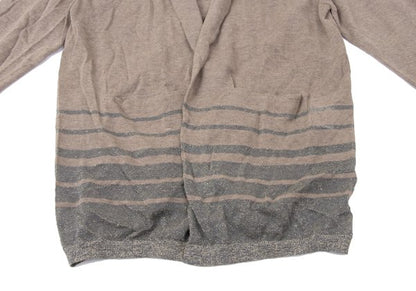 kolor 09SS Glitter Border Crinkled Cardigan Brown Size 1