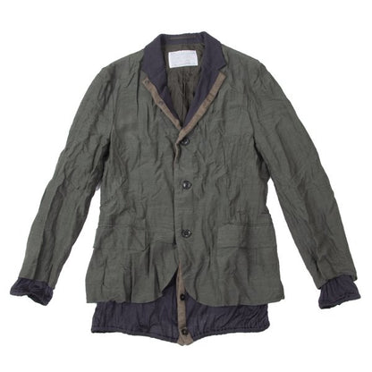 kolor 13SS Knit Layered Wrinkled Jacket Green Size 1