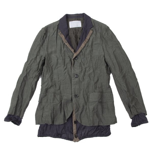 kolor 13SS Knit Layered Wrinkled Jacket Green Size 1