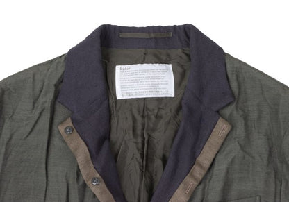 kolor 13SS Knit Layered Wrinkled Jacket Green Size 1
