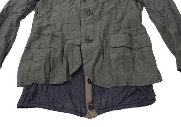 kolor 13SS Knit Layered Wrinkled Jacket Green Size 1