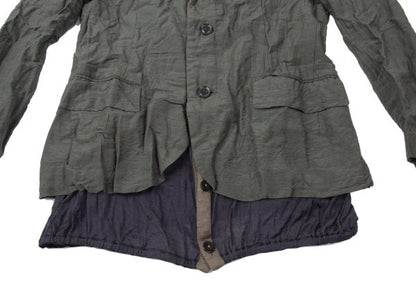 kolor 13SS Knit Layered Wrinkled Jacket Green Size 1