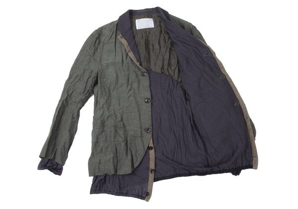 kolor 13SS Knit Layered Wrinkled Jacket Green Size 1