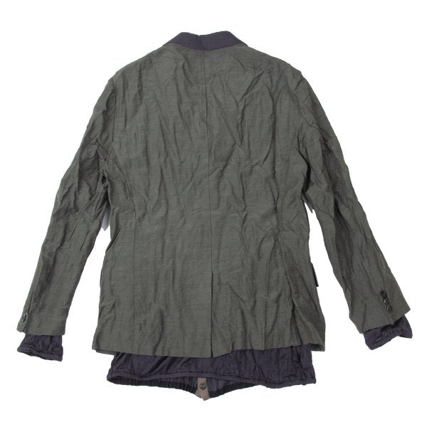 kolor 13SS Knit Layered Wrinkled Jacket Green Size 1