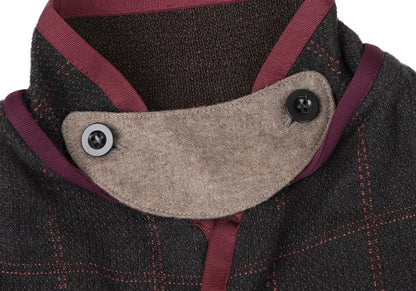 sacai Cotton Blend Check Knit Jacket Charcoal Size 1