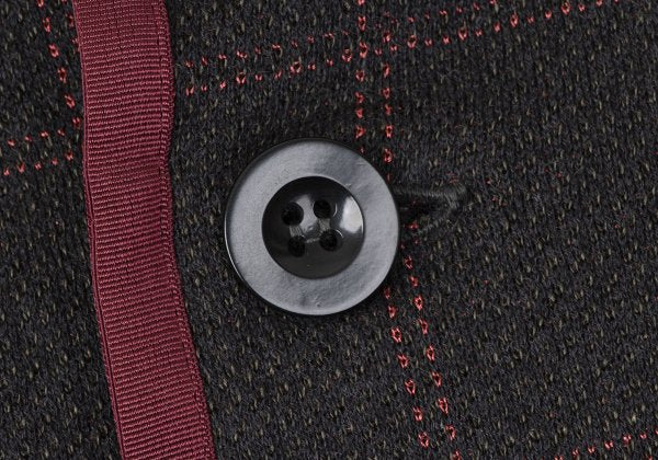 sacai Cotton Blend Check Knit Jacket Charcoal Size 1