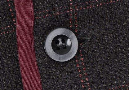 sacai Cotton Blend Check Knit Jacket Charcoal Size 1