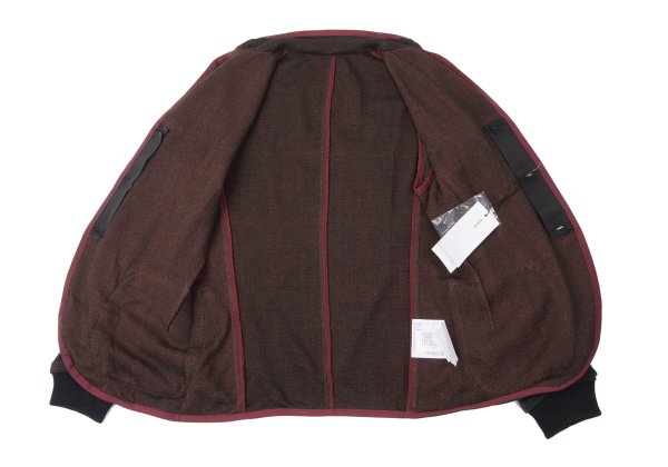 sacai Cotton Blend Check Knit Jacket Charcoal Size 1