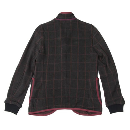 sacai Cotton Blend Check Knit Jacket Charcoal Size 1