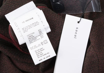 sacai Cotton Blend Check Knit Jacket Charcoal Size 1