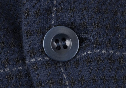 sacai Cotton Ramie Wrinkled Check Jacket Blue Size 1