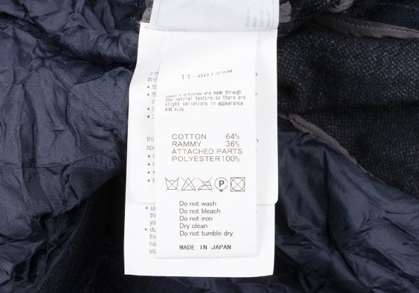 sacai Cotton Ramie Wrinkled Check Jacket Blue Size 1