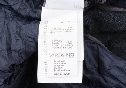 sacai Cotton Ramie Wrinkled Check Jacket Blue Size 1
