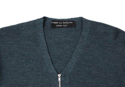 COMME des GARCONS HOMME PLUS Wool Zip Cardigan Blue Size M