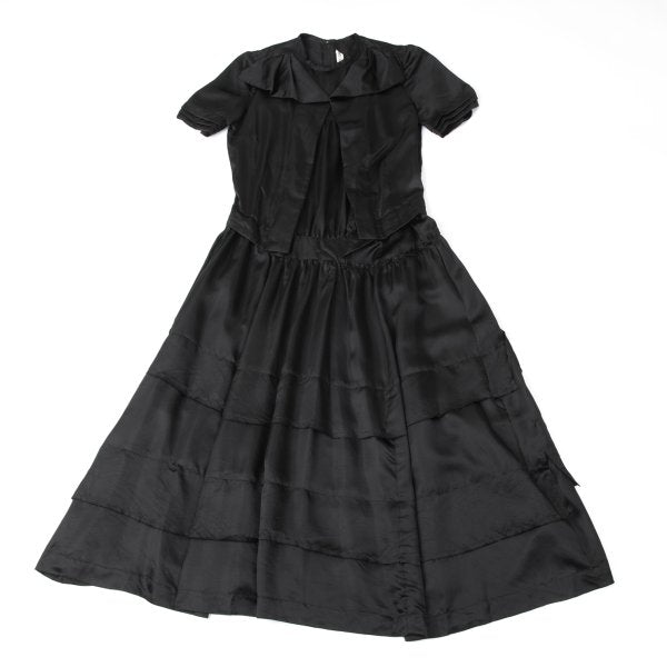 COMME des GARCONS 05AW Silk Tiered Panel Dress Black Size L