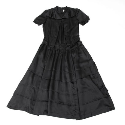 COMME des GARCONS 05AW Silk Tiered Panel Dress Black Size L