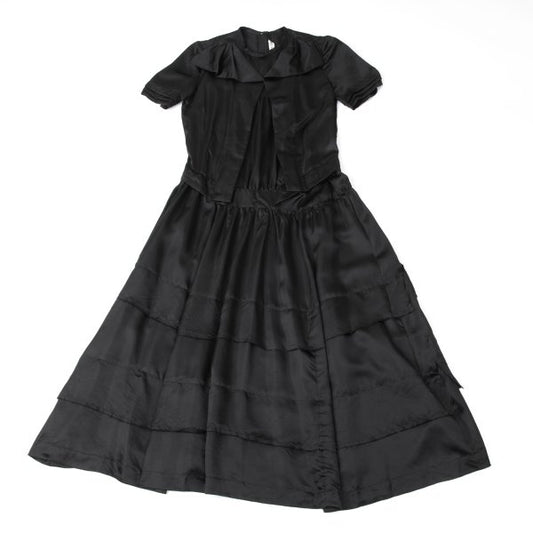 COMME des GARCONS 05AW Silk Tiered Panel Dress Black Size L