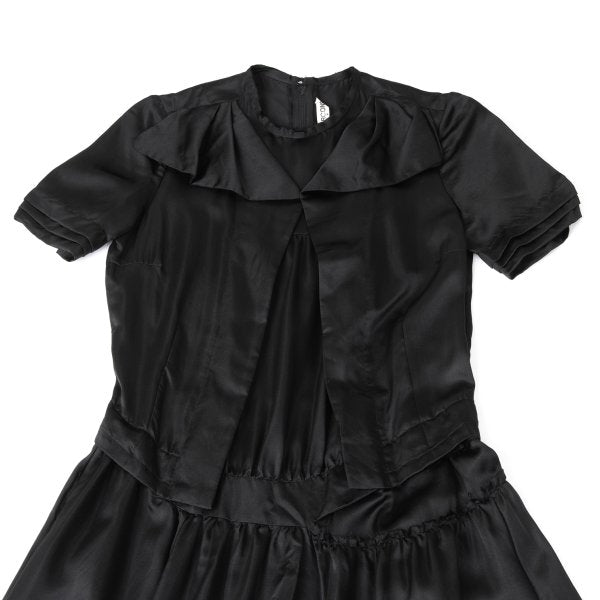 COMME des GARCONS 05AW Silk Tiered Panel Dress Black Size L