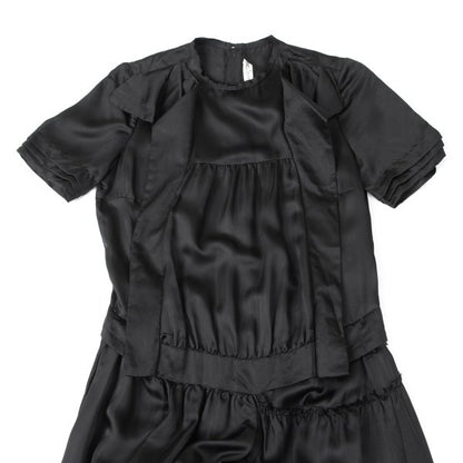 COMME des GARCONS 05AW Silk Tiered Panel Dress Black Size L