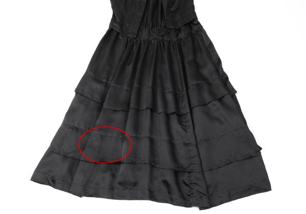 COMME des GARCONS 05AW Silk Tiered Panel Dress Black Size L