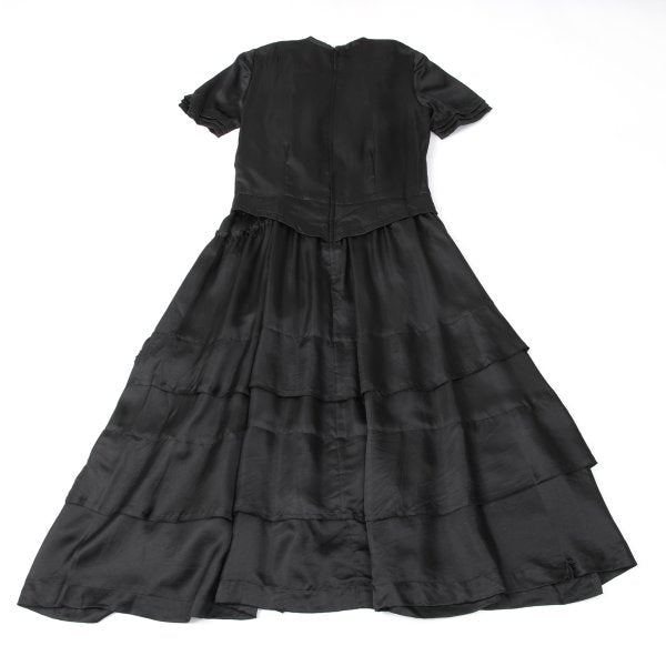 COMME des GARCONS 05AW Silk Tiered Panel Dress Black Size L