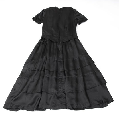 COMME des GARCONS 05AW Silk Tiered Panel Dress Black Size L
