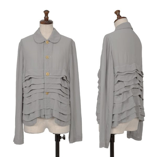 COMME des GARCONS Poly Garment Dye Tiered Jacket Gray Size L