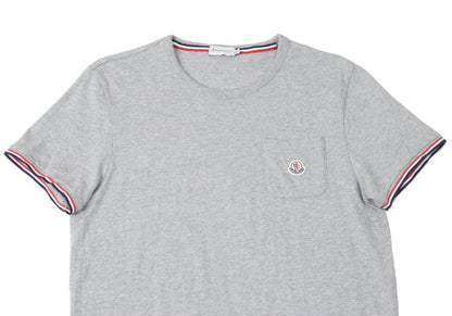 MONCLER Cotton Logo Patch Pocket T-Shirt Gray Size M