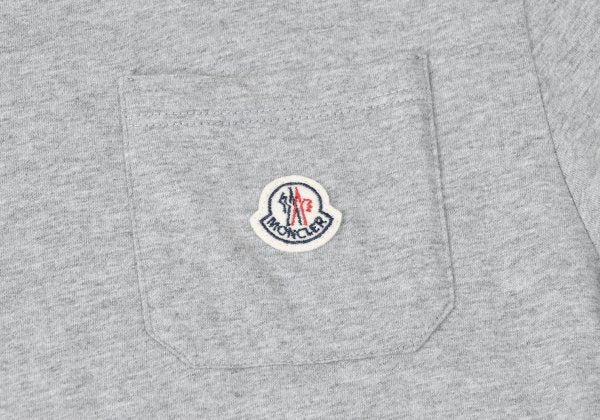 MONCLER Cotton Logo Patch Pocket T-Shirt Gray Size M