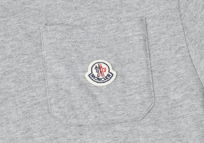 MONCLER Cotton Logo Patch Pocket T-Shirt Gray Size M