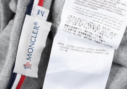 MONCLER Cotton Logo Patch Pocket T-Shirt Gray Size M