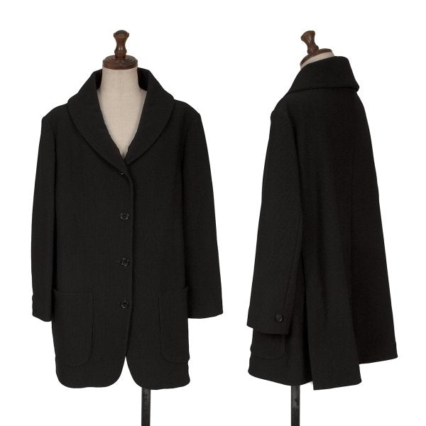 ROMEO GIGLI Nylon Twill Weave Shawl Jacket Black Size 9AT