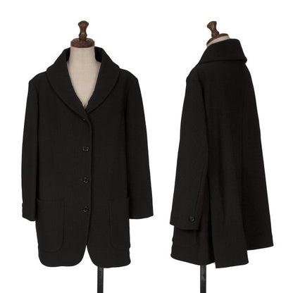 ROMEO GIGLI Nylon Twill Weave Shawl Jacket Black Size 9AT