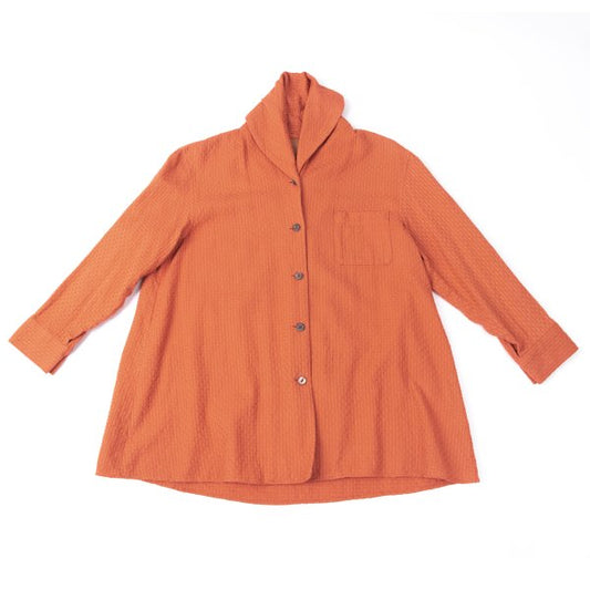 gigli Cotton Plaid Button-Up Apricot Size 38