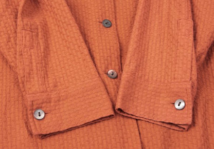gigli Cotton Plaid Button-Up Apricot Size 38