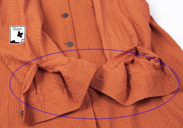 gigli Cotton Plaid Button-Up Apricot Size 38