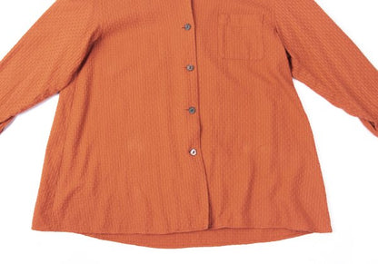 gigli Cotton Plaid Button-Up Apricot Size 38